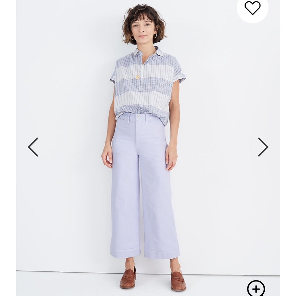 NWT Madewell wideleg crop pants P24